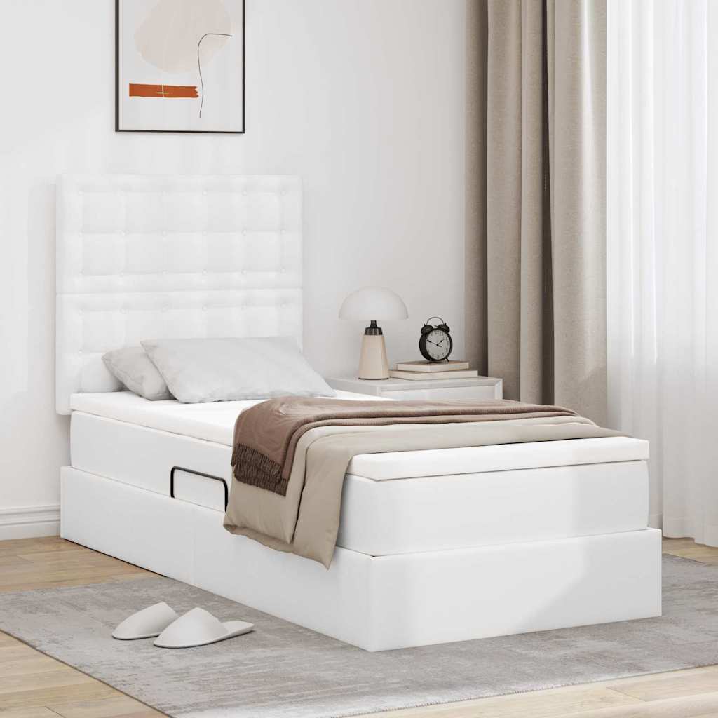 Cama com arrumação 120 x 190 cm Pele sintética
