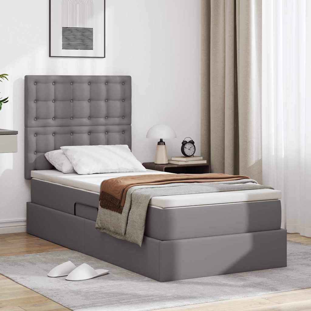 Cama com arrumação 120 x 190 cm Pele sintética