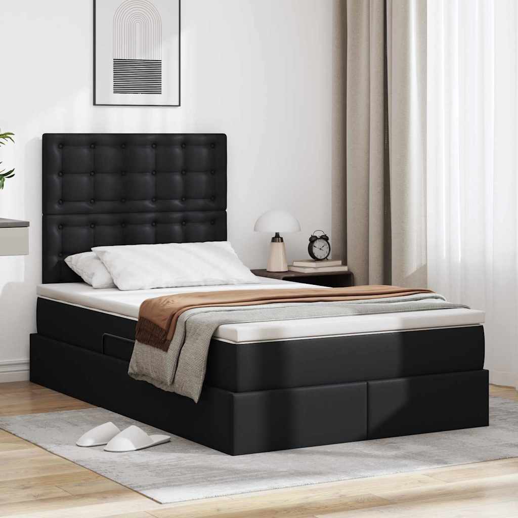 Cama com arrumação 120 x 190 cm Pele sintética