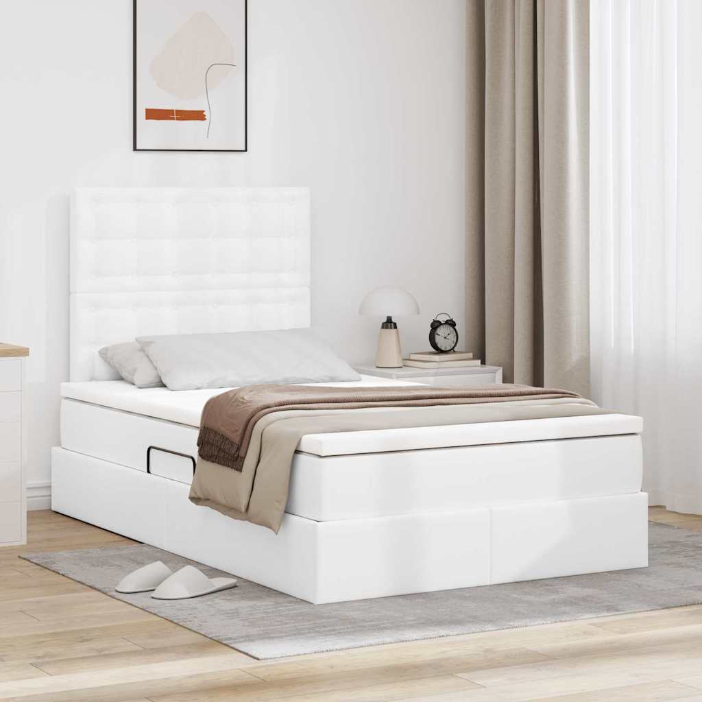 Cama com arrumação 120 x 190 cm Pele sintética