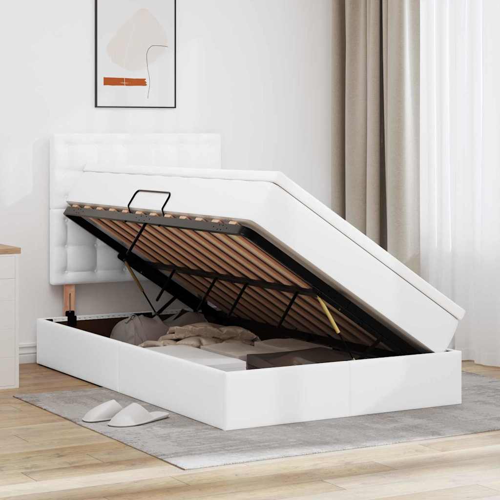 Cama com arrumação 120 x 190 cm Pele sintética
