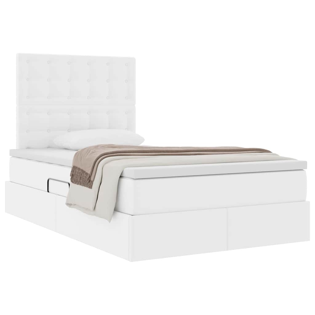 Cama com arrumação 120 x 190 cm Pele sintética