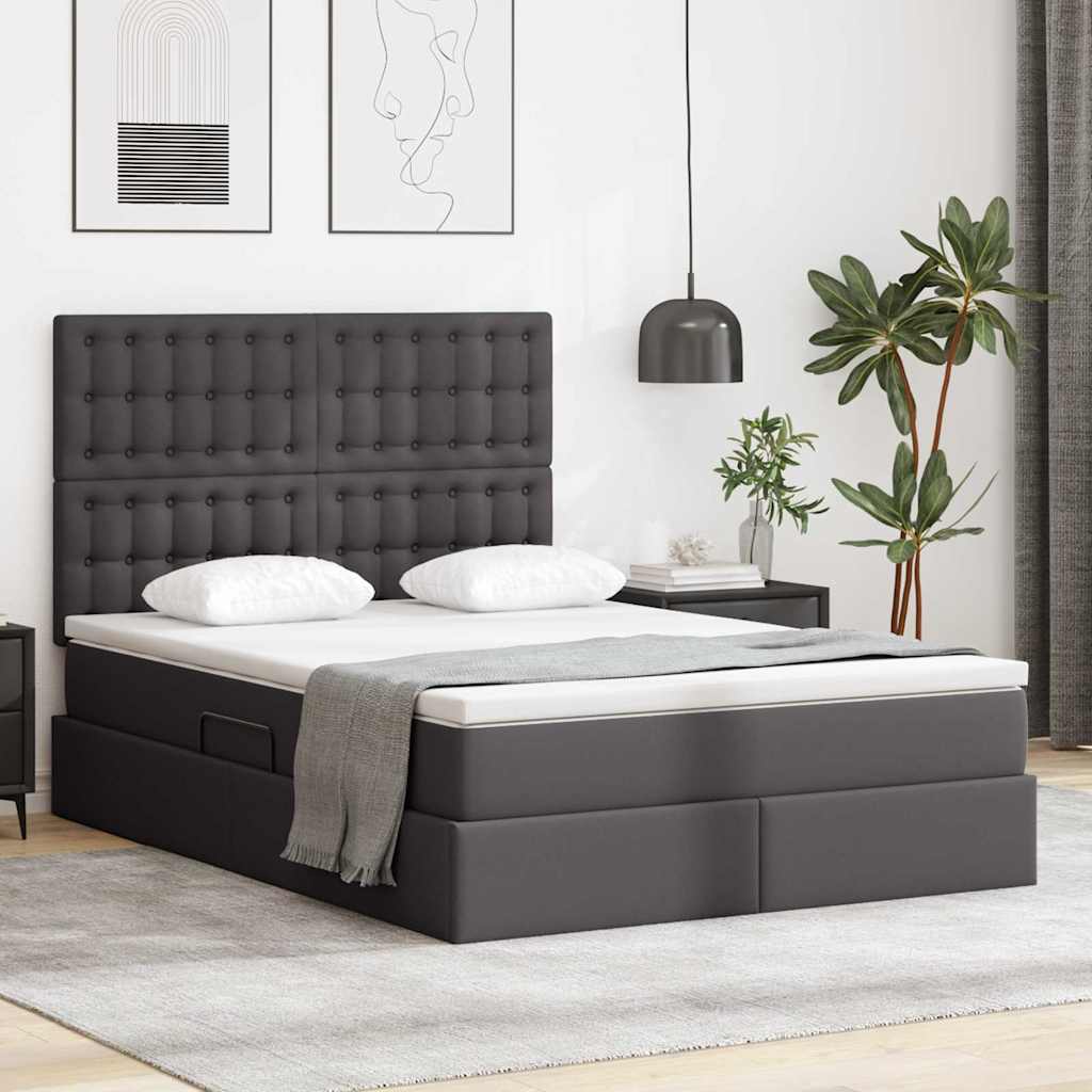 Cama com arrumação 120 x 190 cm Pele sintética