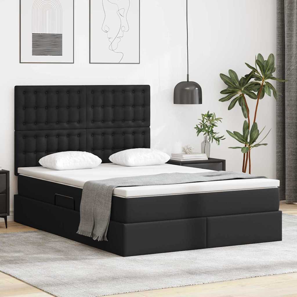 Cama com arrumação 120 x 190 cm Pele sintética