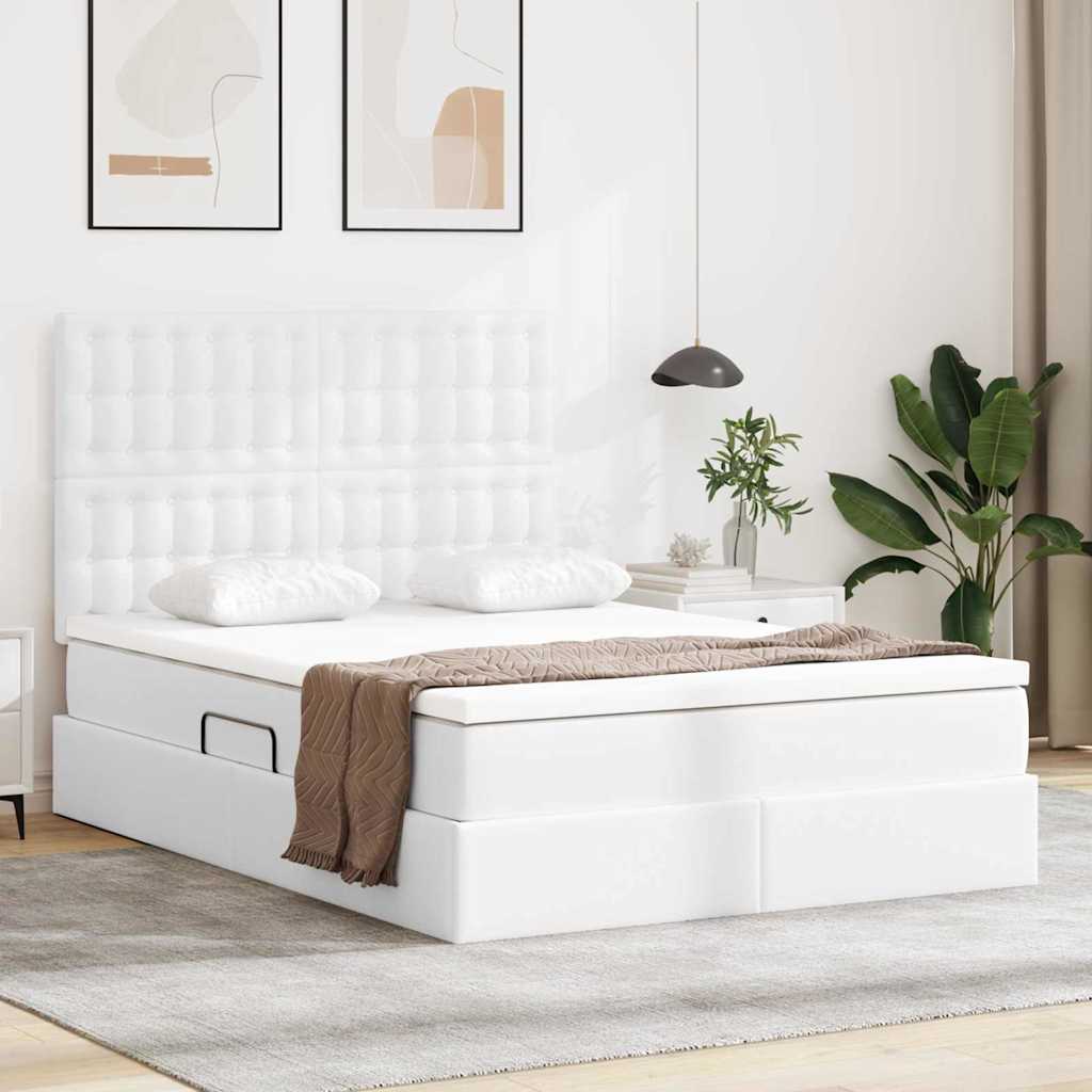 Cama com arrumação 120 x 190 cm Pele sintética