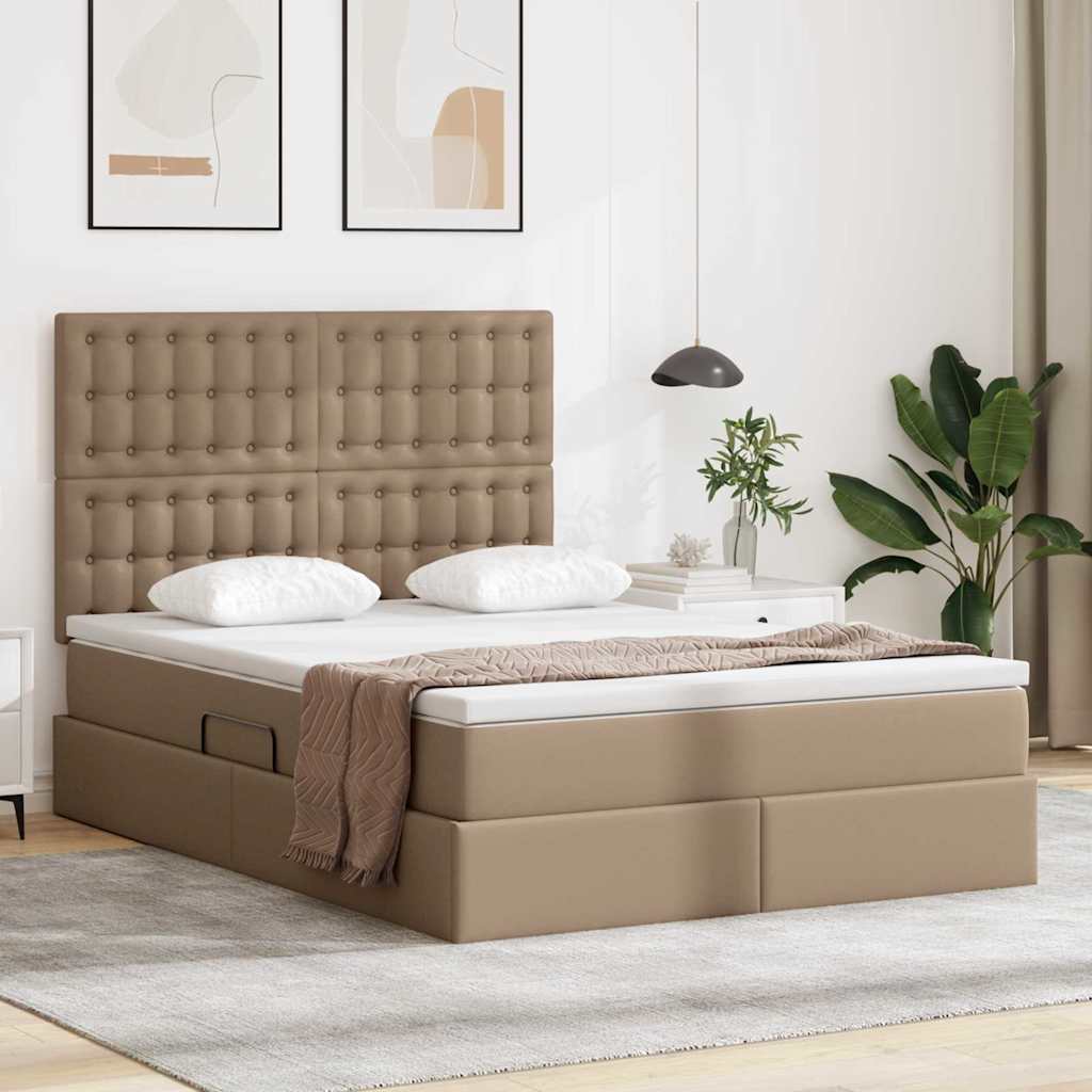 Cama com arrumação 120 x 190 cm Pele sintética