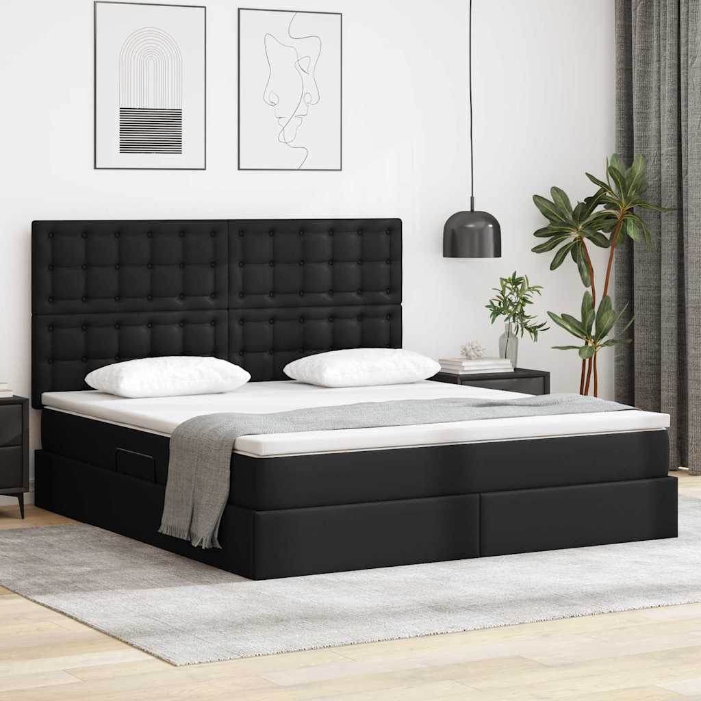 Cama com arrumação 120 x 190 cm Pele sintética
