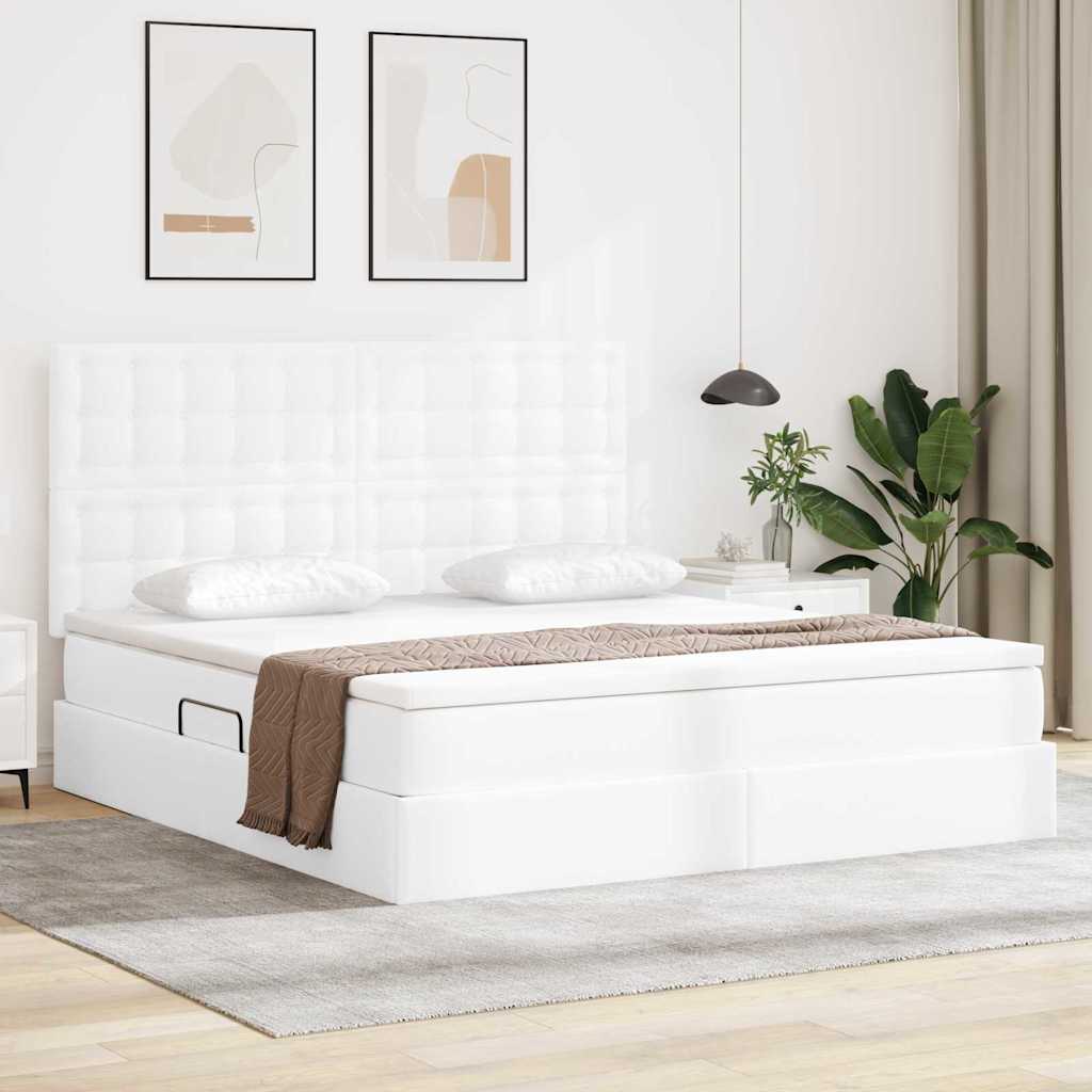 Cama com arrumação 120 x 190 cm Pele sintética