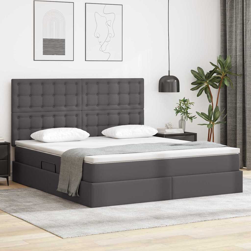 Cama com arrumação 120 x 190 cm Pele sintética