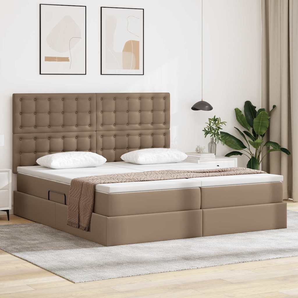 Cama con almacenamiento y colchón Capuchino 180 x 200 cm
