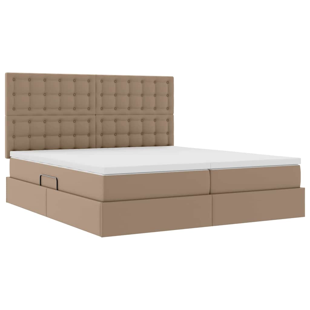 Cama con almacenamiento y colchón Capuchino 180 x 200 cm