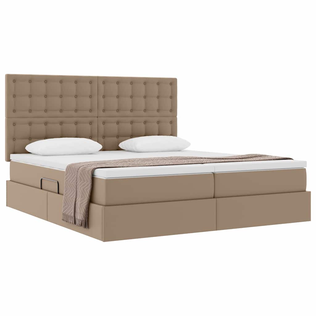 Cama con almacenamiento y colchón Capuchino 180 x 200 cm