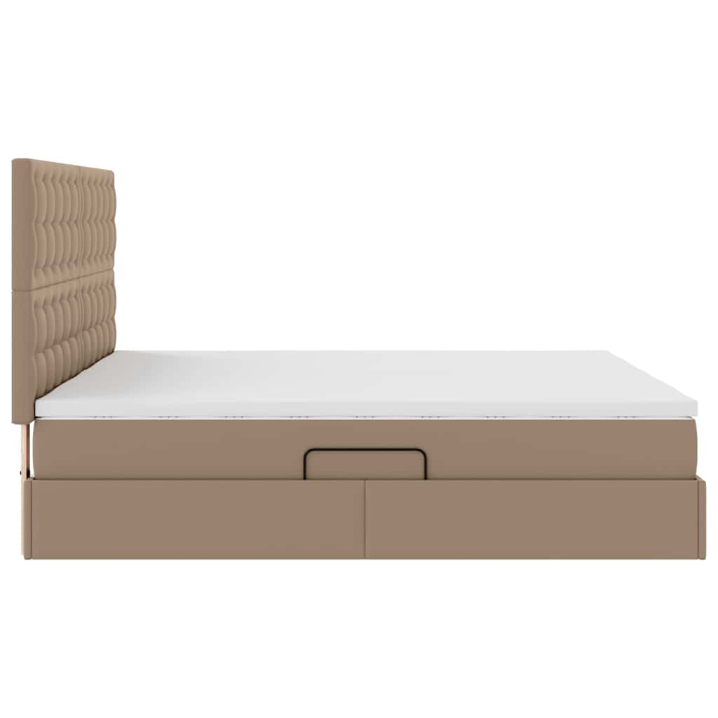 Cama con almacenamiento y colchón Capuchino 180 x 200 cm