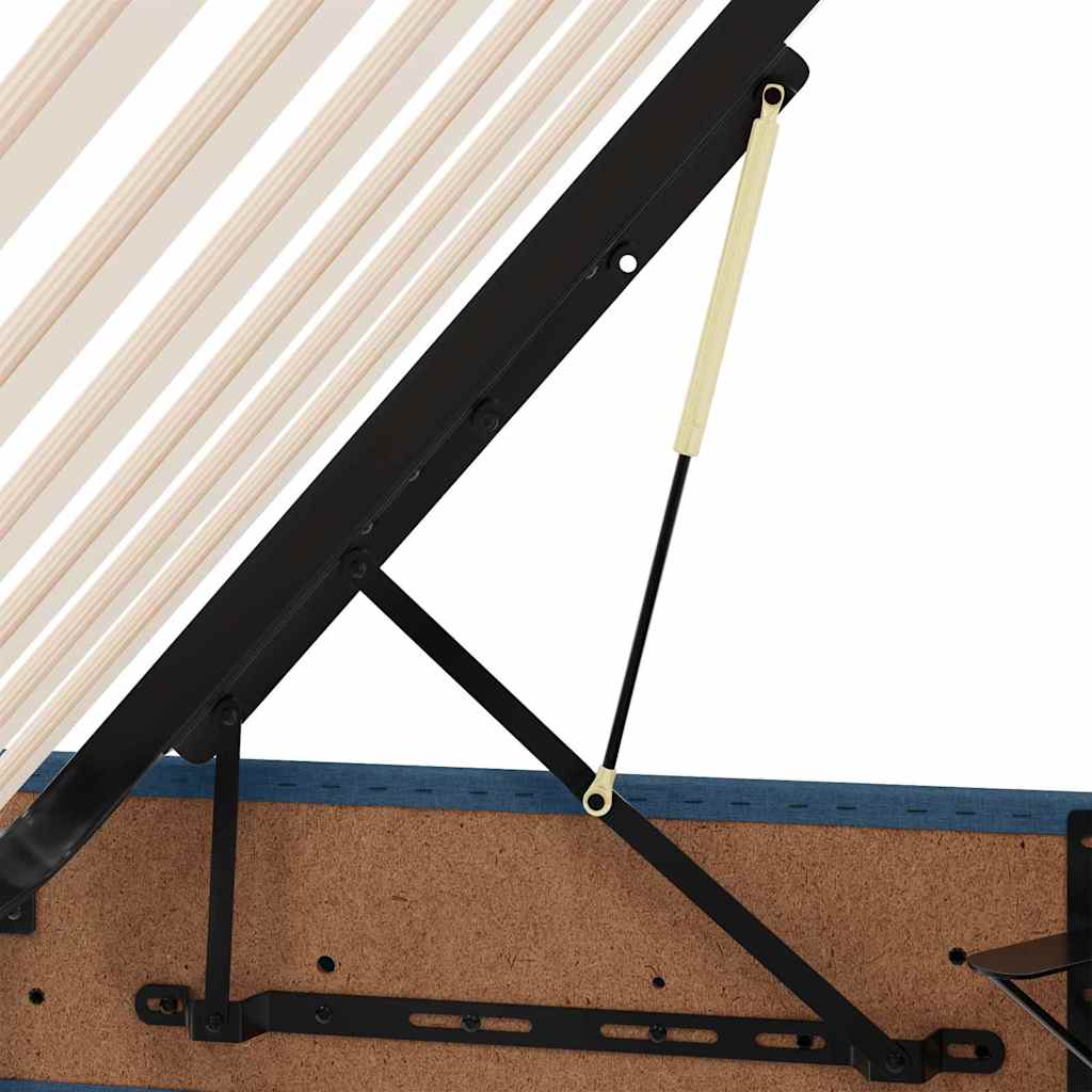 Cama de almacenamiento LED con colchón Azul 100 x 200 cm Tela