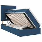 Cama de almacenamiento LED con colchón Azul 100 x 200 cm Tela
