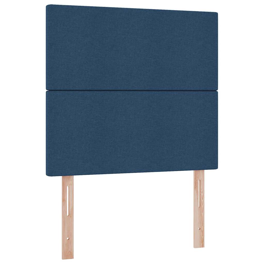 Cama de almacenamiento LED con colchón Azul 100 x 200 cm Tela