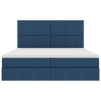 Cama de almacenamiento LED con colchón Azul 180 x 200 cm Tela