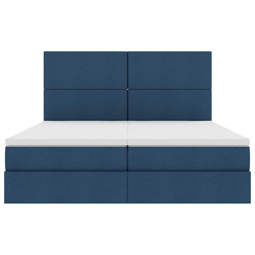 Cama de almacenamiento LED con colchón Azul 180 x 200 cm Tela