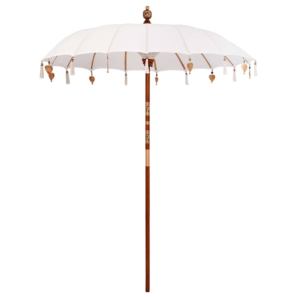 Paraguas balinés con base Crema 185 x 185 x 260 cm Algodón