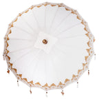 Paraguas balinés con base Crema 185 x 185 x 260 cm Algodón