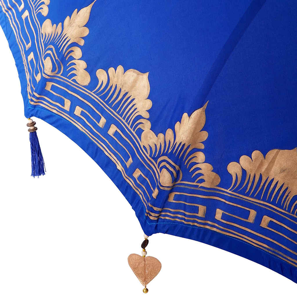 Paraguas balinés con base Azul 185 x 185 x 260 cm Algodón