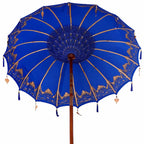 Paraguas balinés con base Azul 185 x 185 x 260 cm Algodón