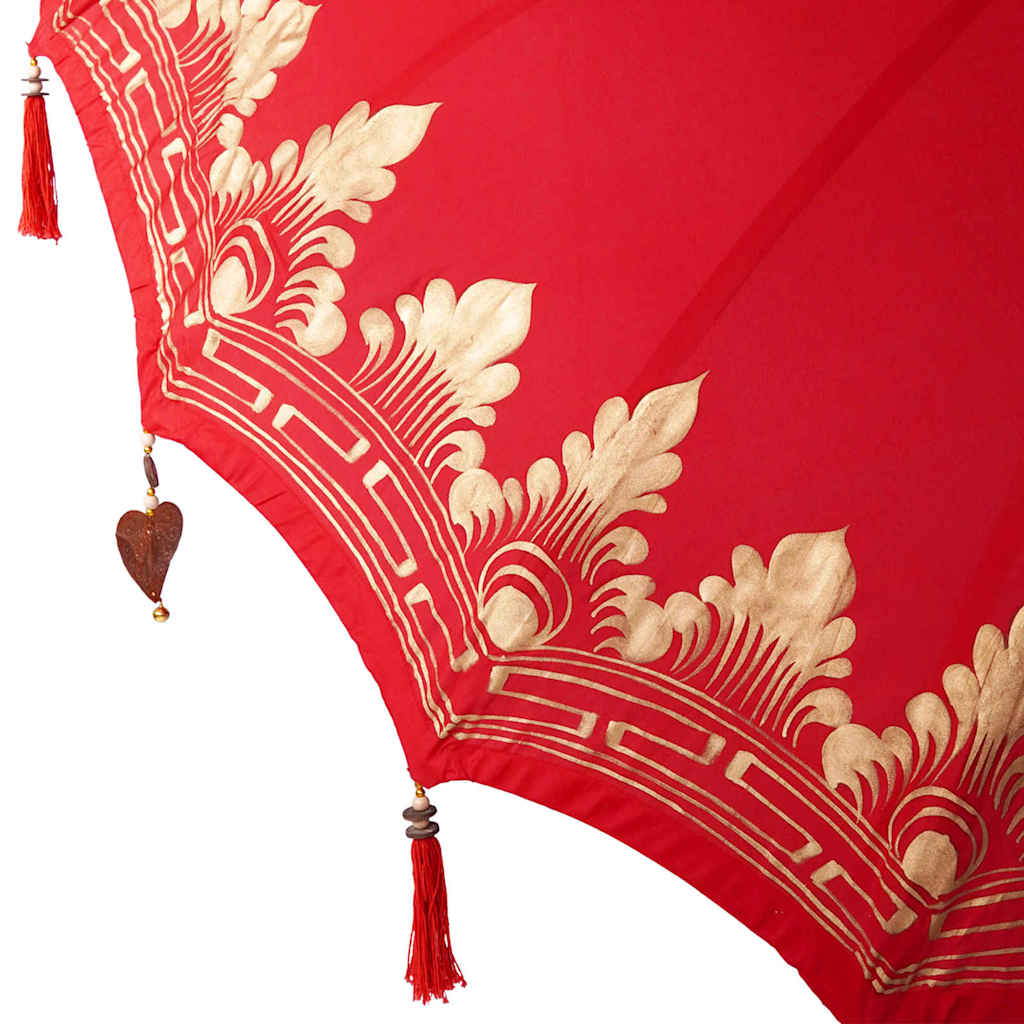 Paraguas balinés con base Rojo 215 x 215 x 260 cm Algodón