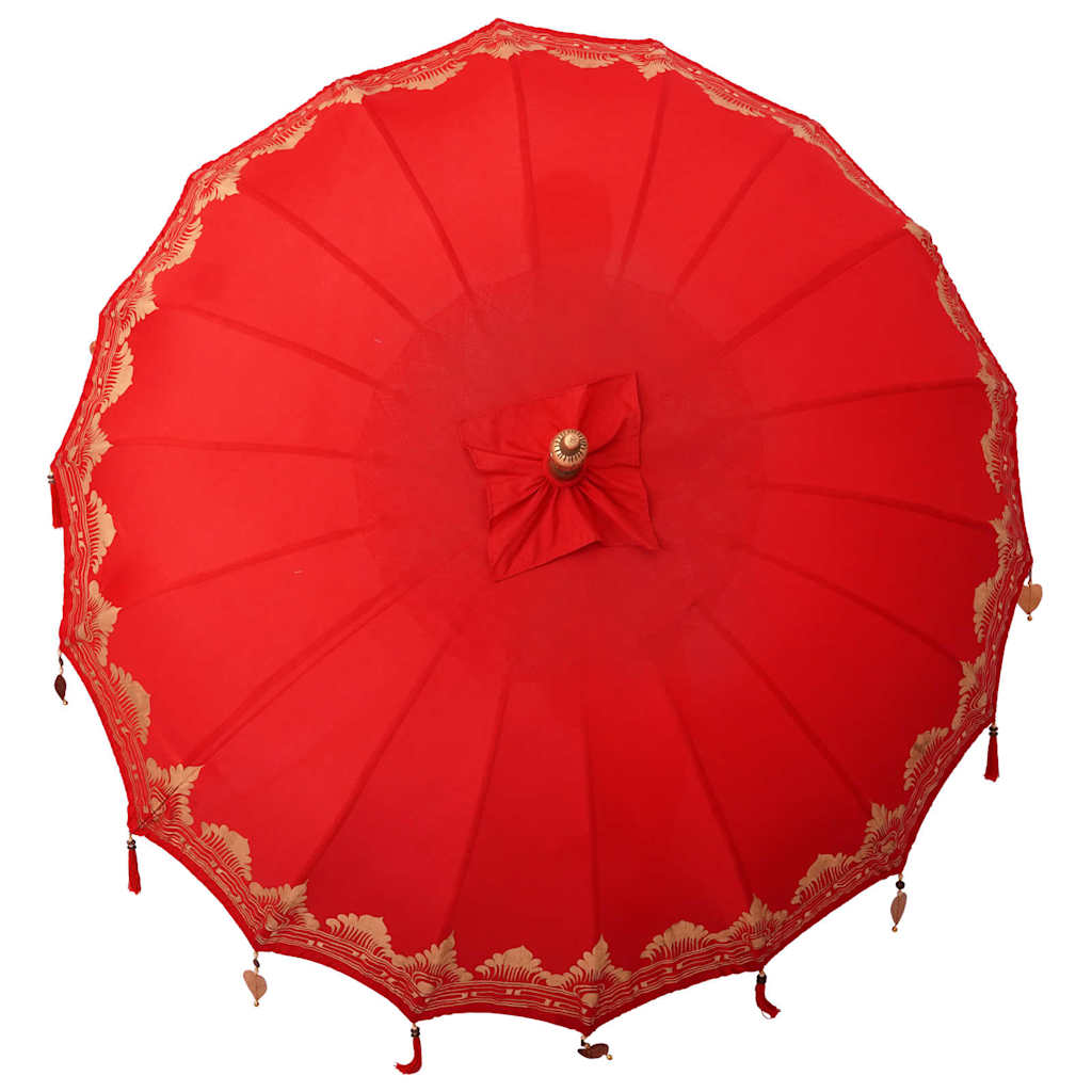 Paraguas balinés con base Rojo 215 x 215 x 260 cm Algodón