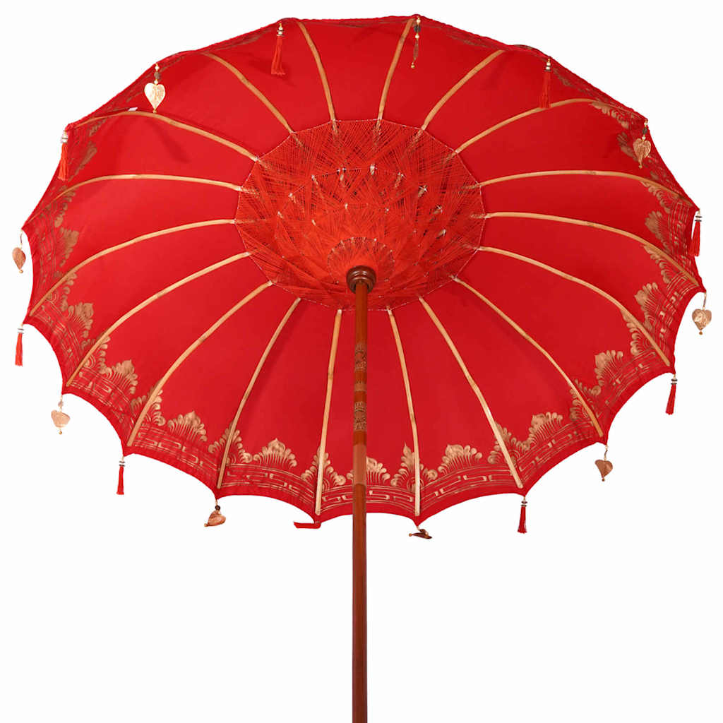 Paraguas balinés con base Rojo 215 x 215 x 260 cm Algodón