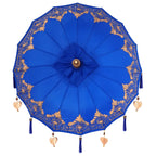 Paraguas balinés con base Azul 95 x 95 x 260 cm Algodón