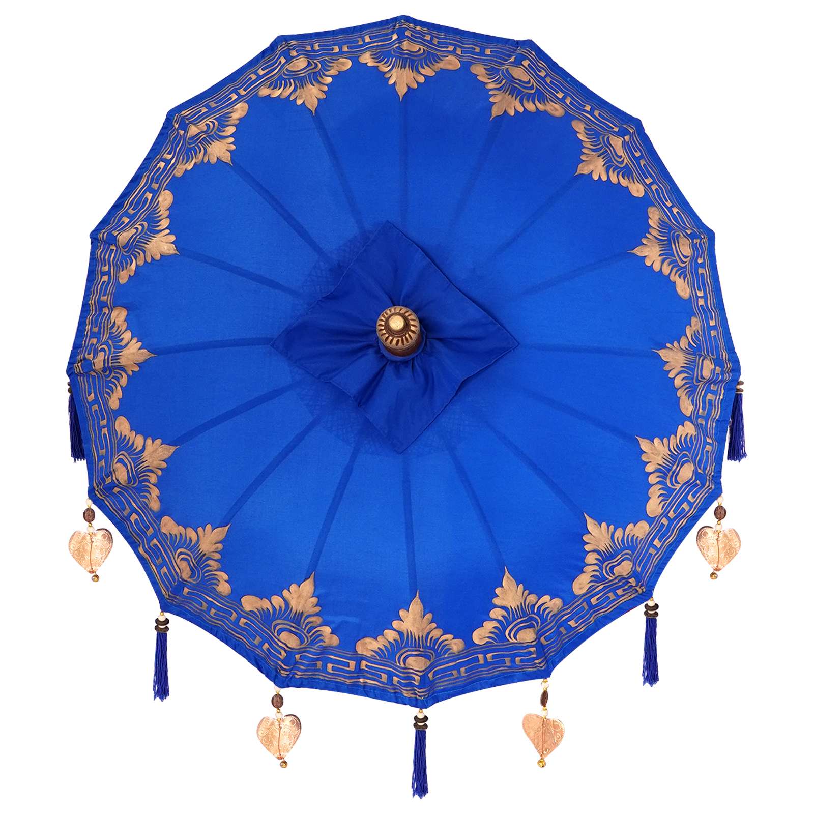 Paraguas balinés con base Azul 95 x 95 x 260 cm Algodón