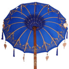 Paraguas balinés con base Azul 95 x 95 x 260 cm Algodón
