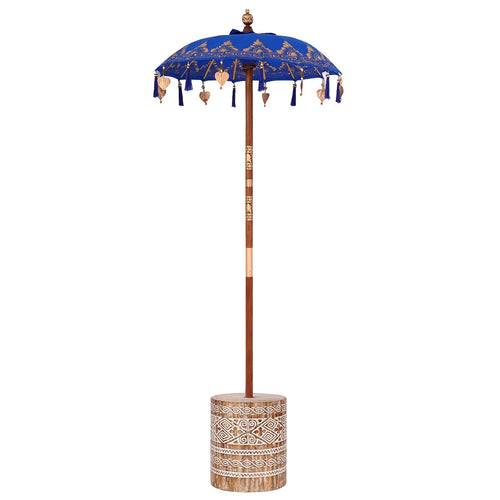 Guarda-chuva balinês com base Azul 95 x 95 x 260 cm Algodão