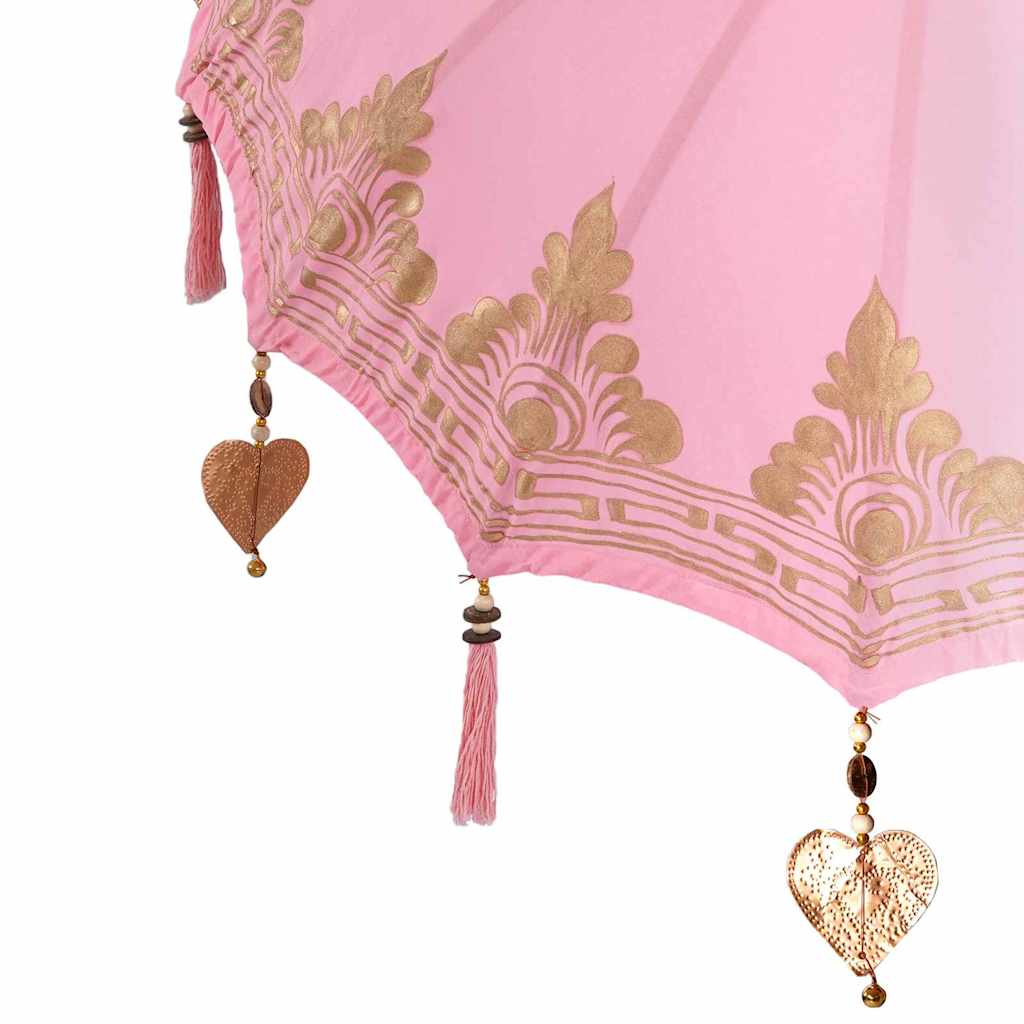 Paraguas balinés con base Rosa 95 x 95 x 260 cm Algodón