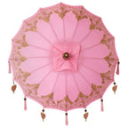 Paraguas balinés con base Rosa 95 x 95 x 260 cm Algodón