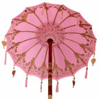 Paraguas balinés con base Rosa 95 x 95 x 260 cm Algodón
