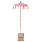 Paraguas balinés con base Rosa 95 x 95 x 260 cm Algodón