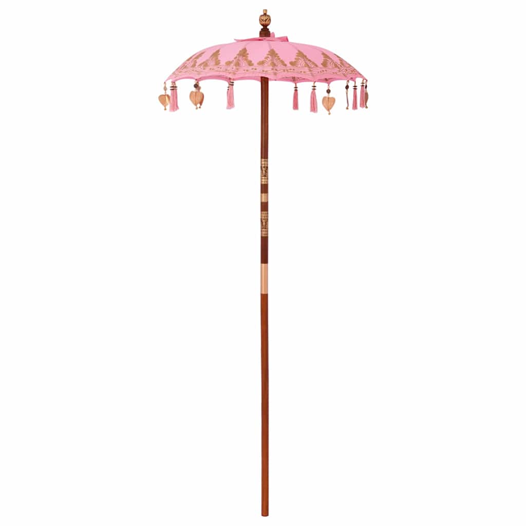 Paraguas balinés con base Rosa 95 x 95 x 260 cm Algodón