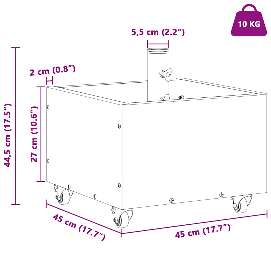 Base para sombrilla Manual 45 x 45 x 45 cm Acero