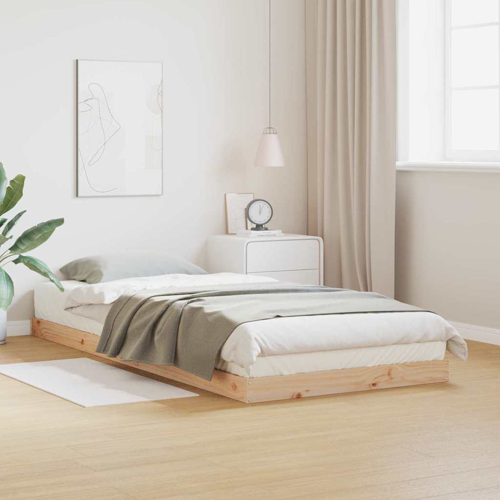 Estructura de cama 100 x 210 cm Madera de pino macizo