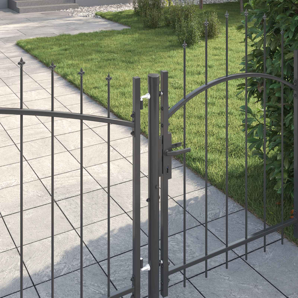 Puerta de jardín con cerradura Woerden Gris 100 x 400 cm Acero