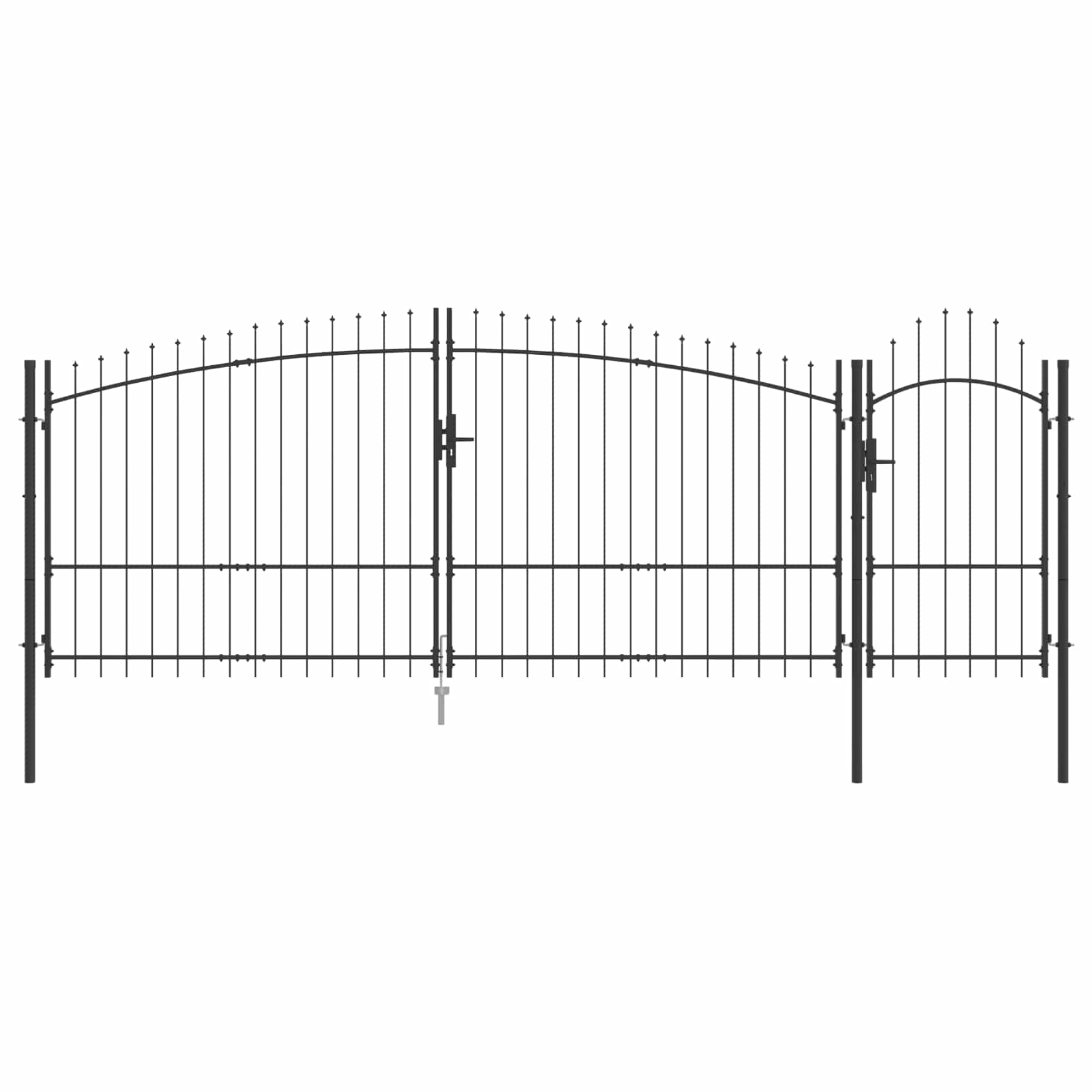 Puerta de jardín con cerradura Woerden Gris 100 x 400 cm Acero