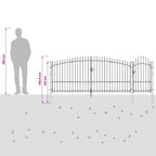 Puerta de jardín con cerradura Woerden Gris 100 x 400 cm Acero