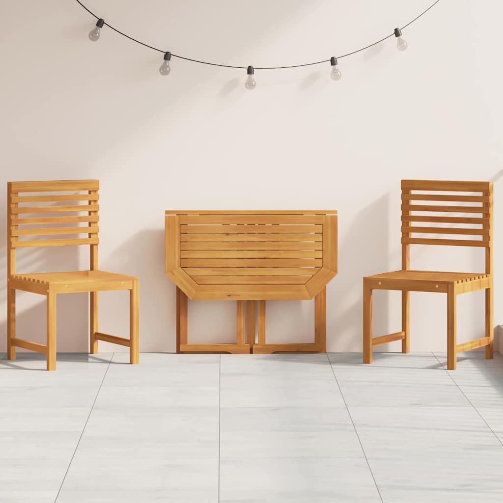 Juego Bistro de Jardín 3 pcs Marrón Madera de Acacia Sólida