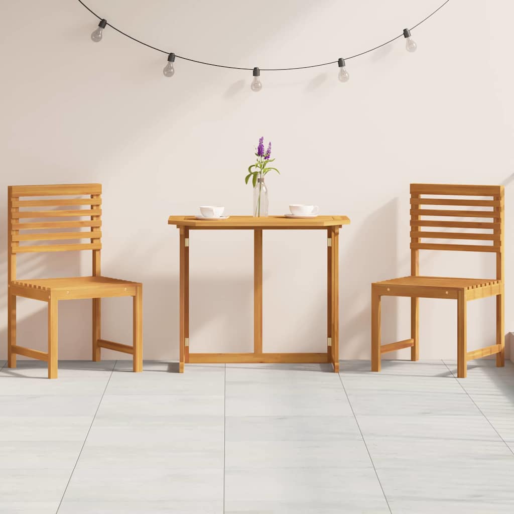 Juego Bistro de Jardín 3 pcs Marrón Madera de Acacia Sólida