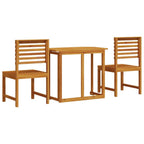 Juego Bistro de Jardín 3 pcs Marrón Madera de Acacia Sólida