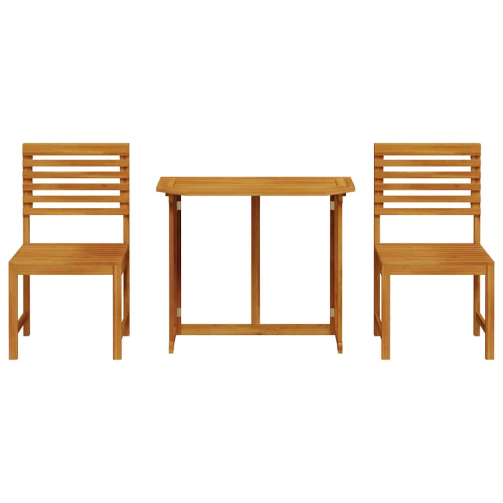 Juego Bistro de Jardín 3 pcs Marrón Madera de Acacia Sólida