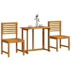 Juego Bistro de Jardín 3 pcs Marrón Madera de Acacia Sólida