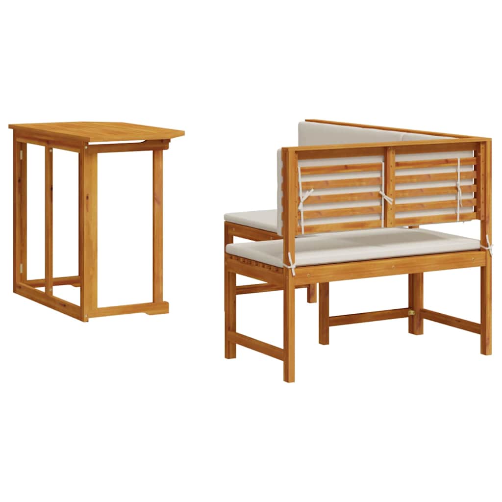Conjunto de Bancos de Jardín 2 pcs Marrón