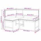 Conjunto de Bancos de Jardín 2 pcs Marrón